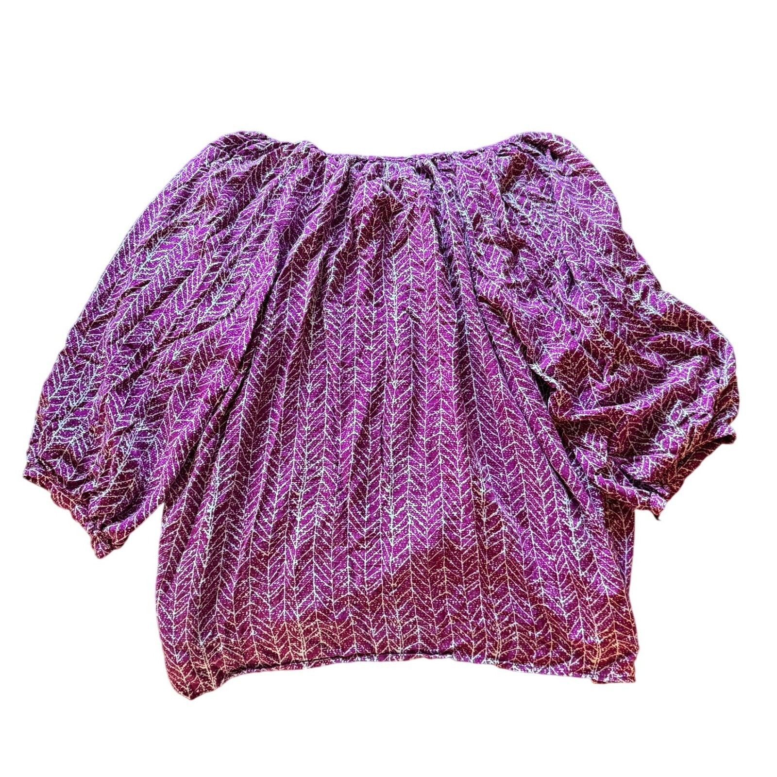 Soiree Purple Blouse 3/4 Sleeve Rayon Top Chevron Print Plus Size 3x — image 2 of 5